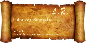 Lehotay Romuald névjegykártya